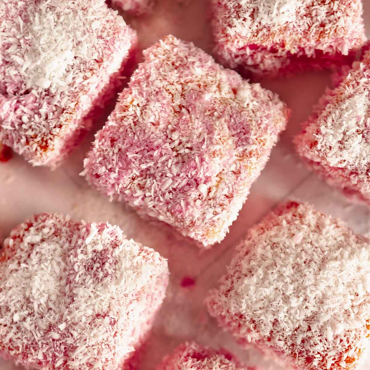 Pink lamingtons.