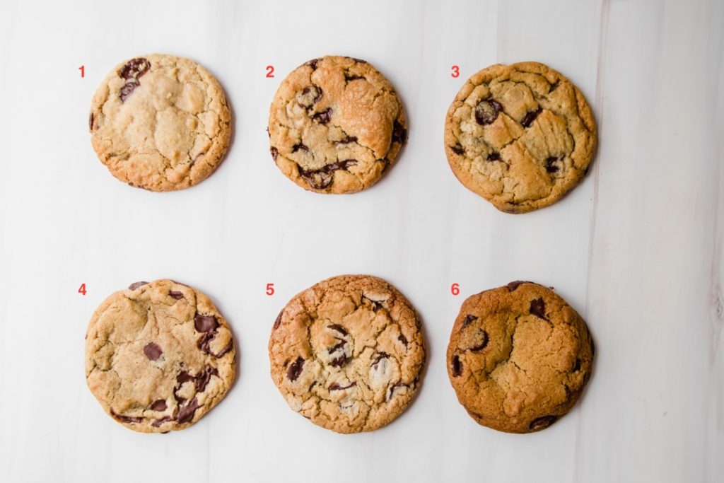 cooking trial with 6 cookies