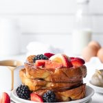 brioche french toast with salted caramel sauce