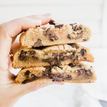 bakery style giant choc chip cookies