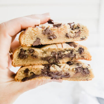 bakery style giant choc chip cookies