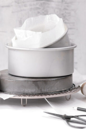 How to line a round cake tin with baking paper.