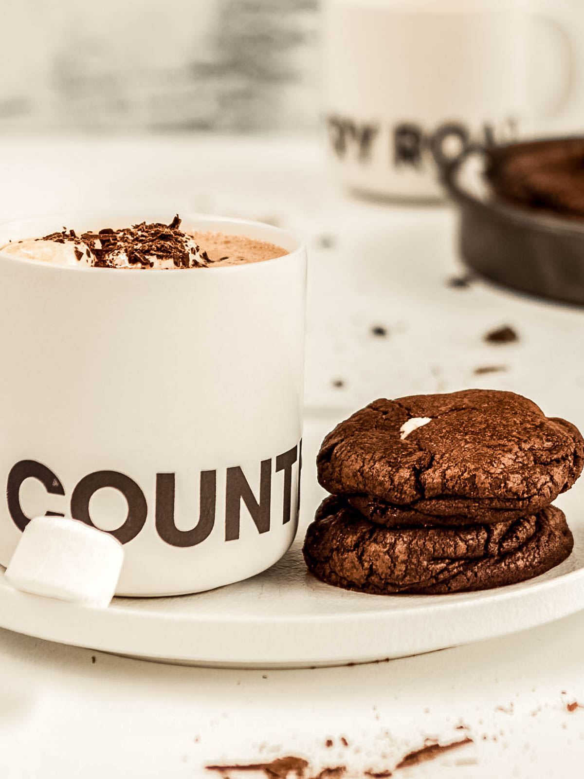 Homemade chocolate marshmallow cookies ready for lunchboxes or snacks