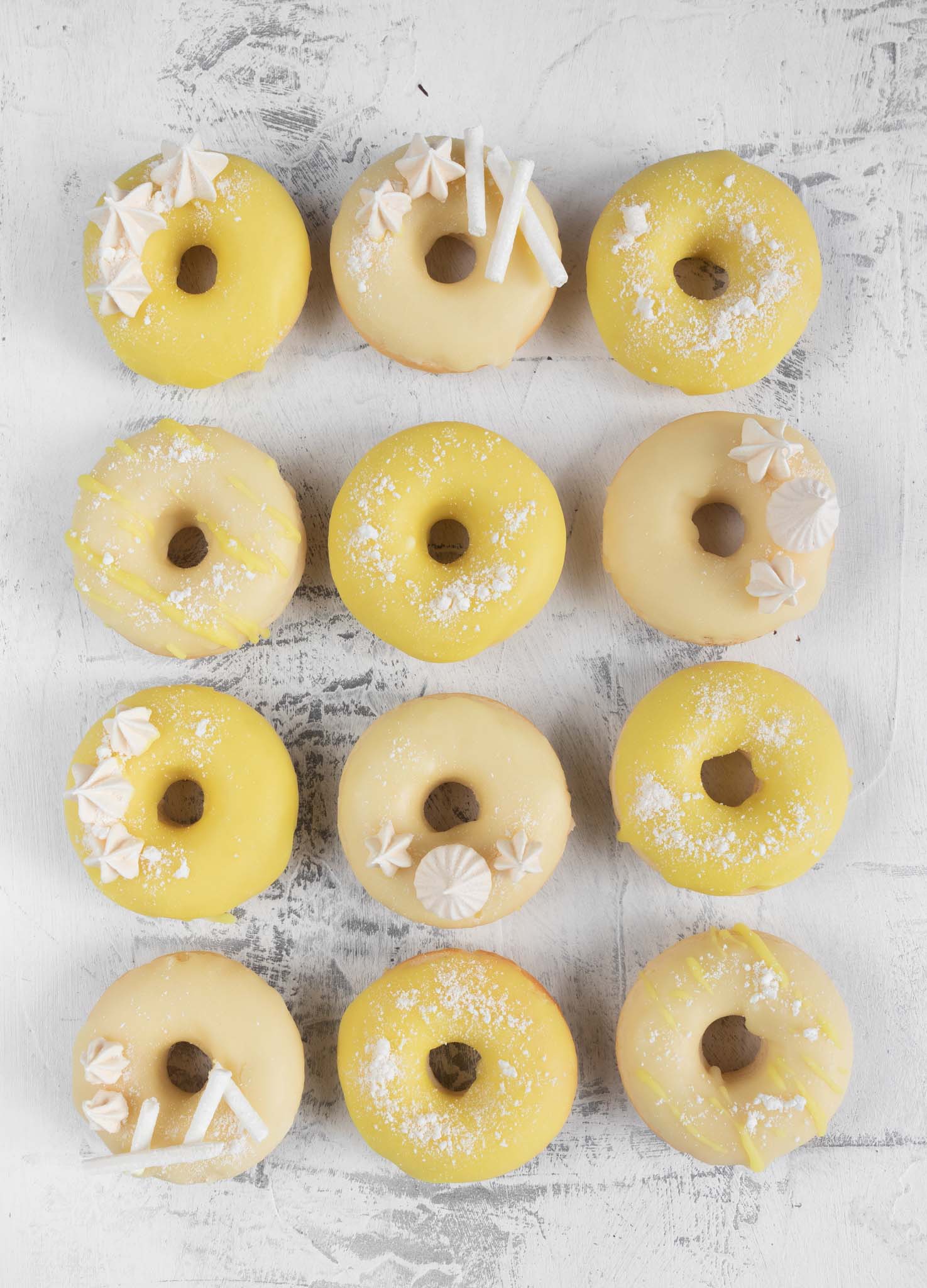 12 lemon meringue baked glazed donuts