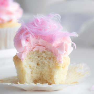 fluffy cupcake with persian fairy floss