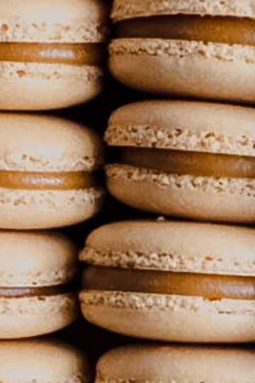 French macarons filled with homemade salted caramel.