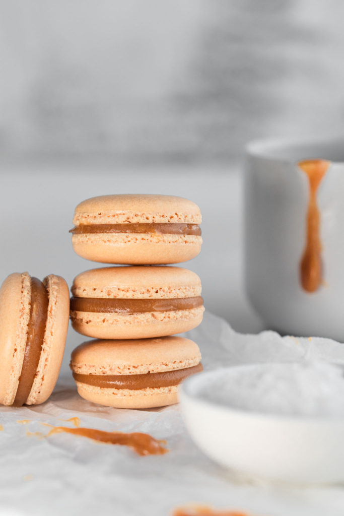 Salted Caramel Macarons -A Guide To Perfecting French Macarons