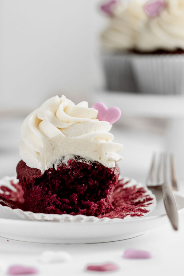 inside red velvet cupcake