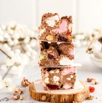 stacked slices of rocky road