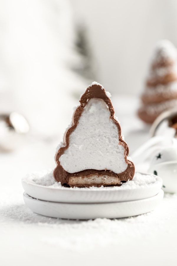 cross section of Danish marshmallow puff with coconut