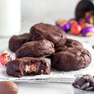 fudgy chocolate cookies filled with easter egg