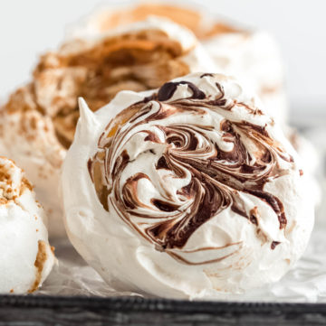 chocolate swirled meringue