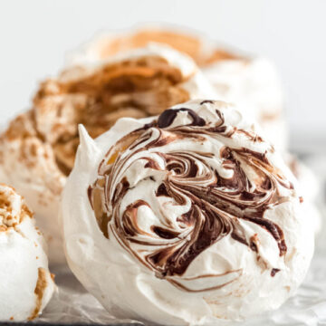 chocolate swirled meringue