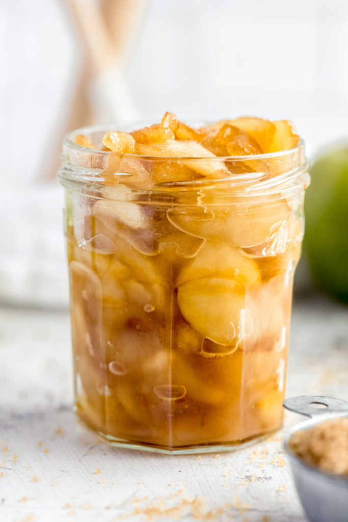 caramel apples in jar