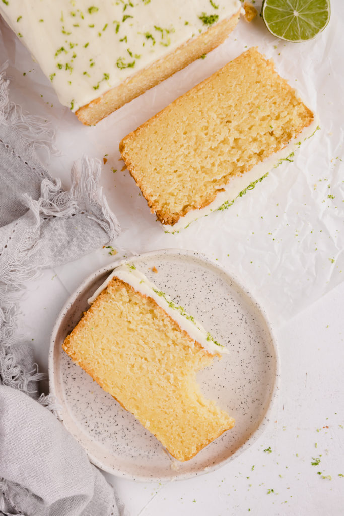 Lime Loaf Cake with Vanilla Bean Glaze