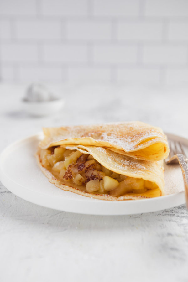 french crepe filled with apples