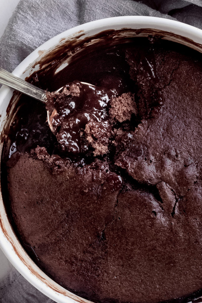 chocolate pudding close up