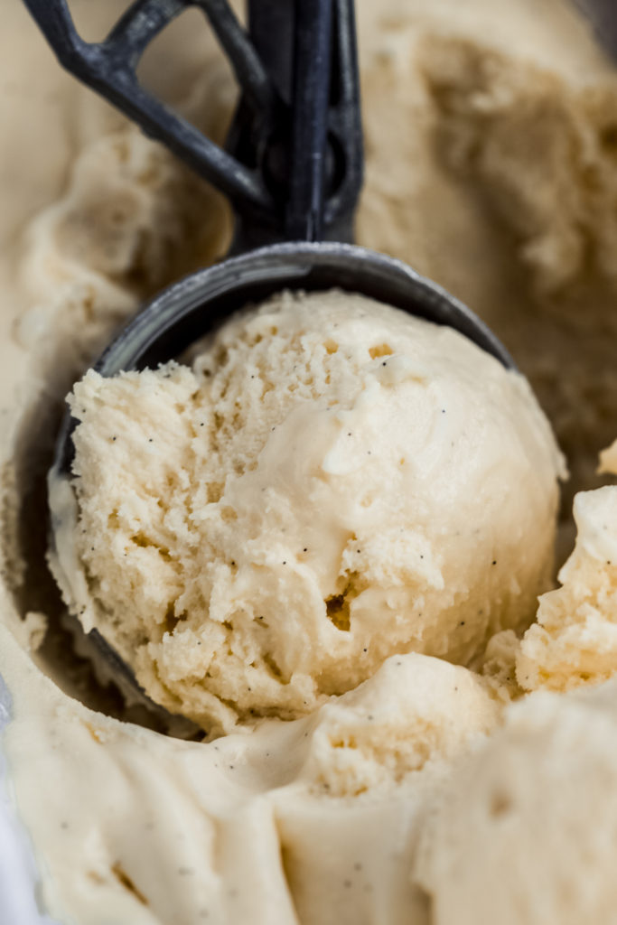 close up of vanilla ice cream