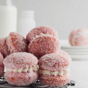 jelly cakes on an antique round cake tray