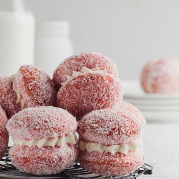 jelly cakes on an antique round cake tray