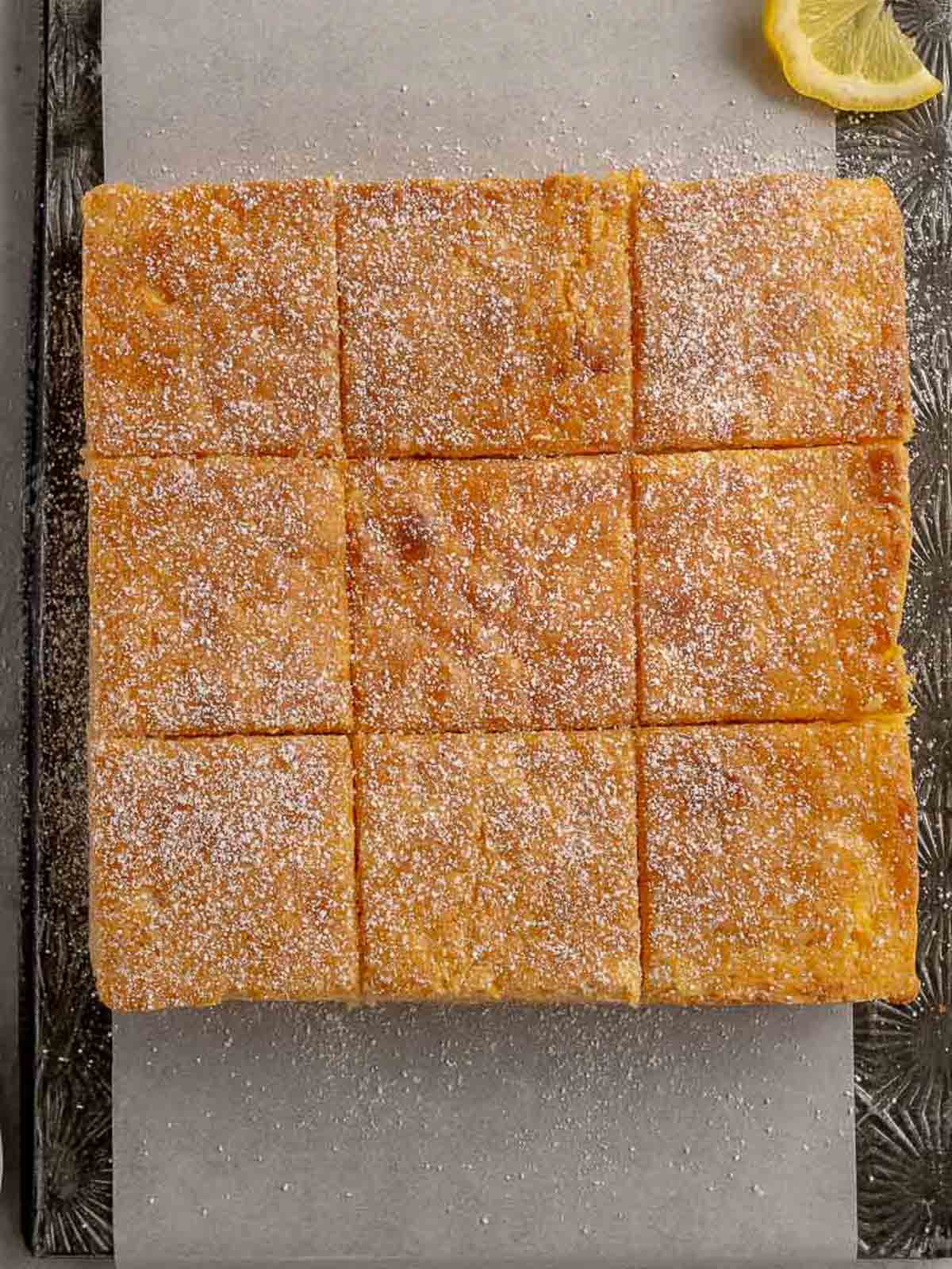 An easy lemon sour cream cake made with fresh lemon juice and zest.