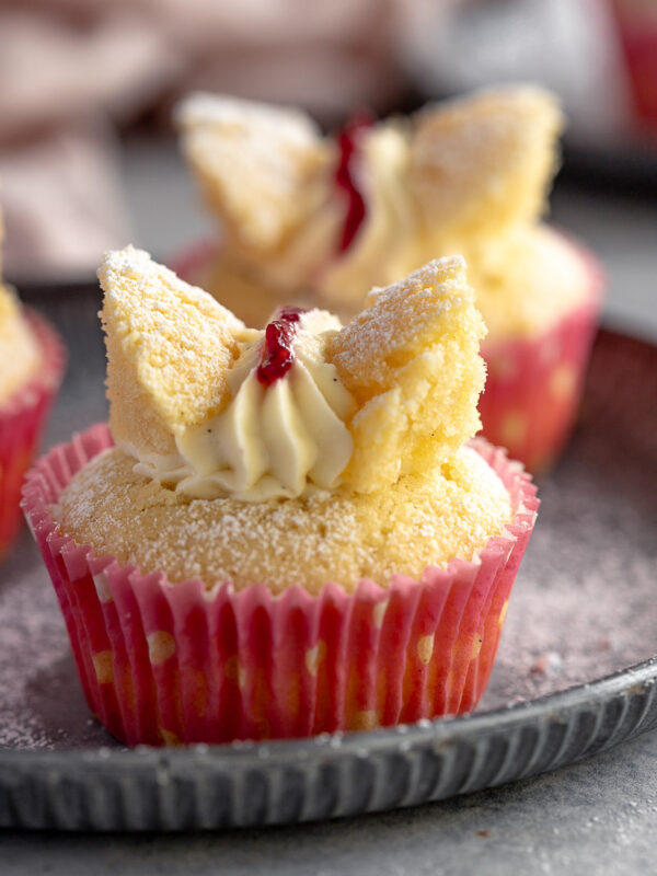 Butterfly Cakes (Vanilla Cupcakes with Whipped Cream)