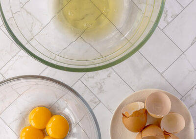 separate egg whites and yolks