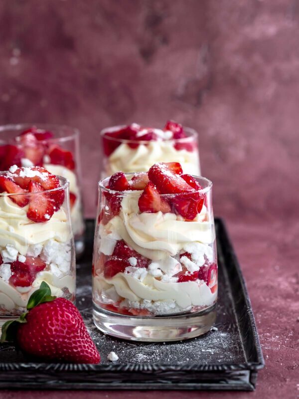 Eton Mess, made with Macerated Strawberries