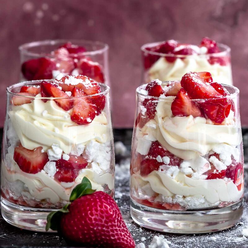 4 glasses of Eton Mess