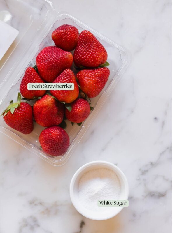 ingredients needed to make macerated strawberries