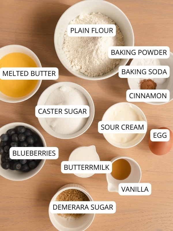 small batch blueberry muffins ingredients