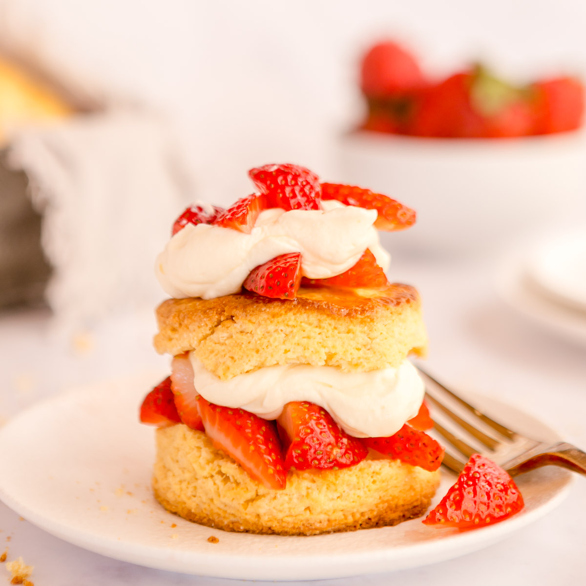 homemade individual strawberry shortcakes with buttermilk