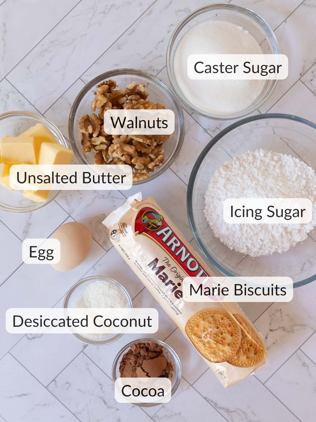 Ingredients needed for No-bake Hedgehog Slice