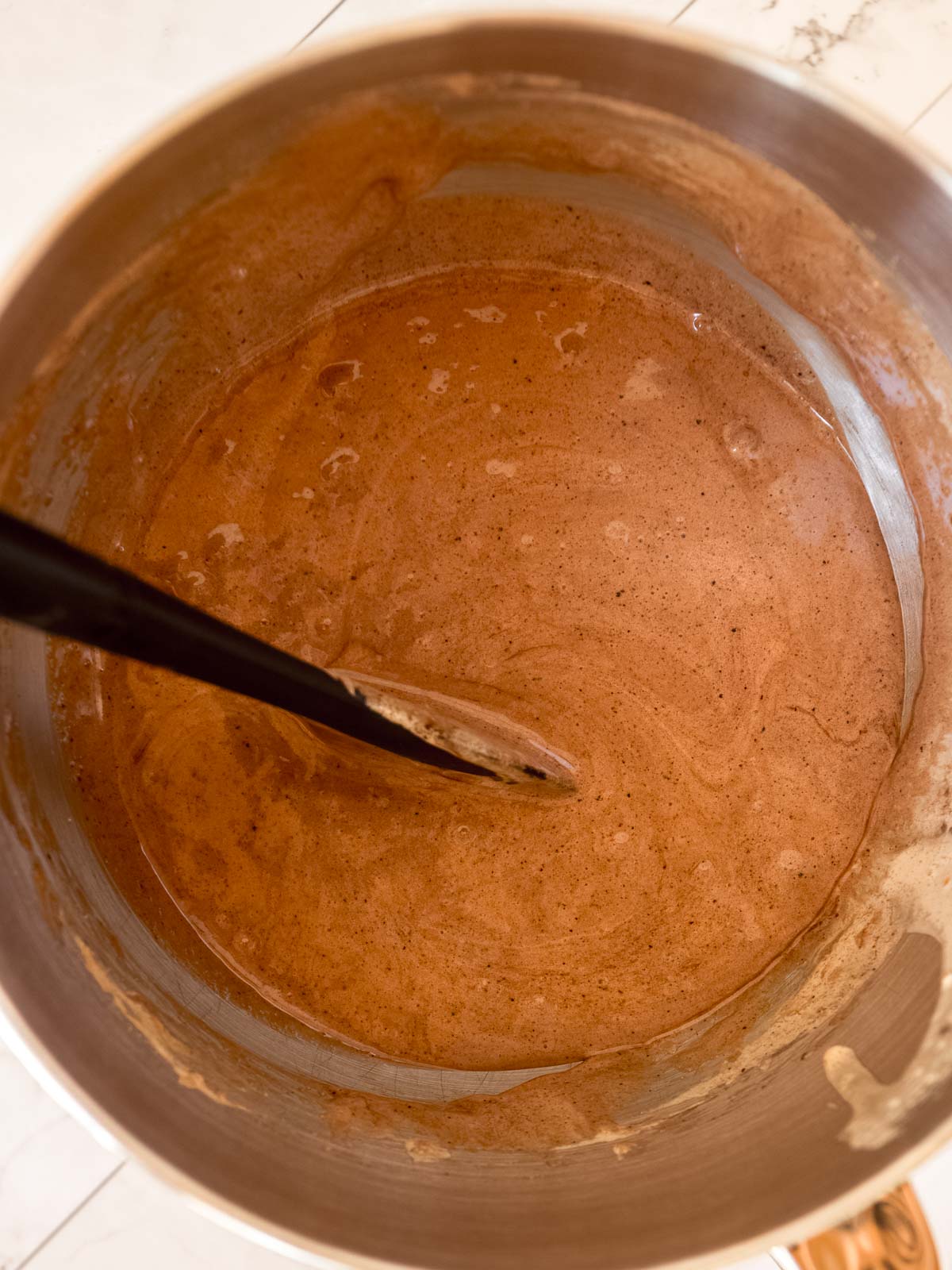 process shot for making espresso brownies