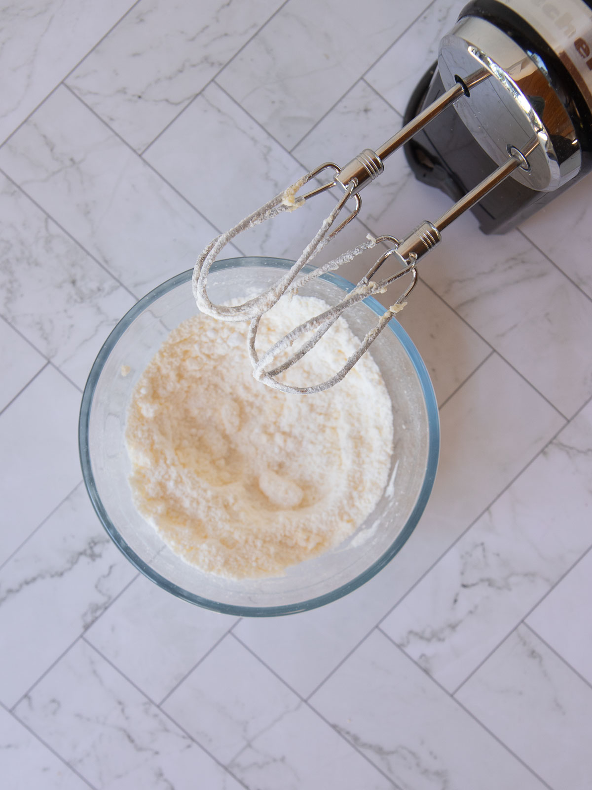 Making the frosting for hedgehog slice.