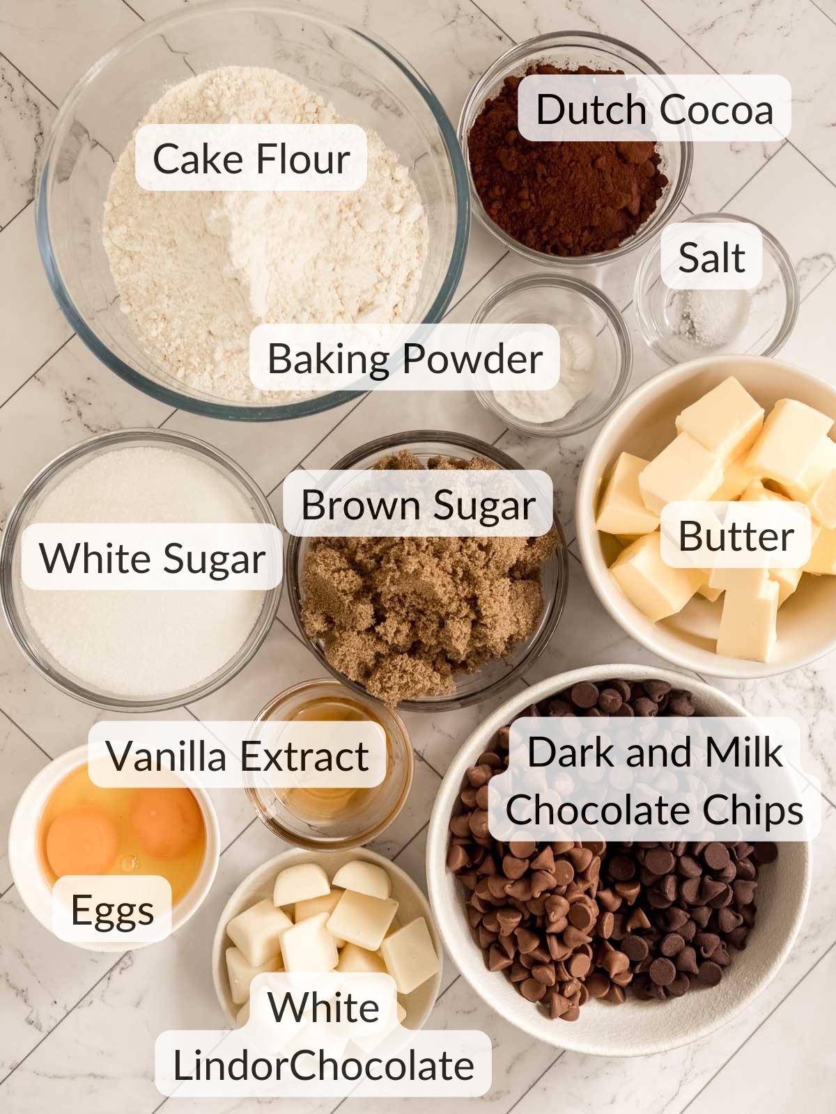 triple chocolate cookies ingredients