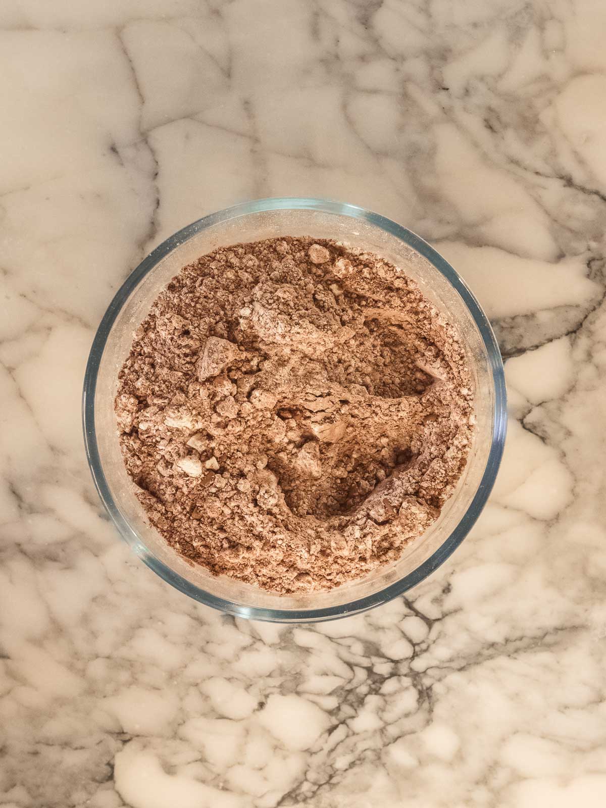 Sifted dry ingredients to avoid lups.
