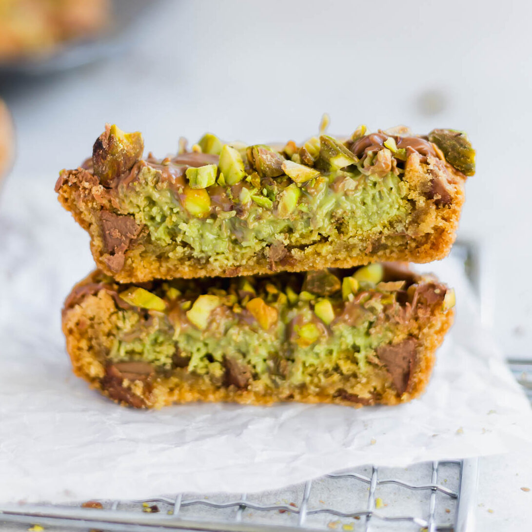 Chocolate chip cookies filled with crunchy kataifi and pistachio filling. 