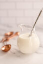 How to easily make buttermilk at home, using milk and vinegar.