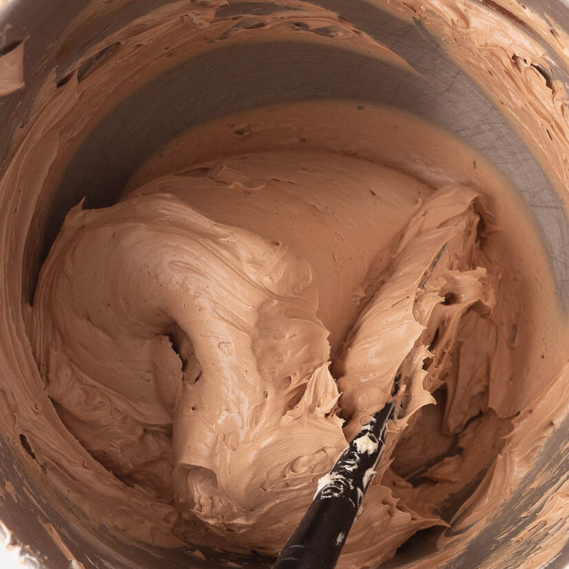 After chocolate has been added to swiss meringue buttercream.