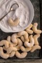 A tray of Austrian vanilla crescent cookies, dusted with vanilla sugar.