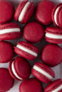The perfect red velvet macaron recipe, with deep red shells.